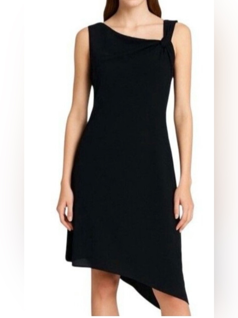 David Meister Y2K Black Sleeveless Asymmetrical Dress. Size 12. Excellent Cond.